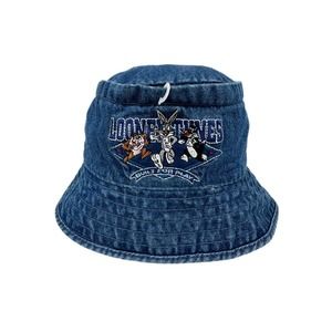 12-24M Looney Tunes Built To Play Denim Bucket Hat Deadstock VTG